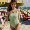 Maillot De Bain 1 Pièce Asymétrique VERT 1 Maillot De Bain 1 Pièce Asymétrique VERT -Damen mode Geschaft 003 ETAM20BAIM2008 01 23 765 V2