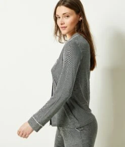 Einfarbiges Pyjamahemd GRAU