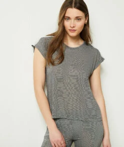 Top Mit Kurzen Ärmeln GRAU 10 Top Mit Kurzen Ärmeln GRAU -Damen mode Geschaft 652455302 b