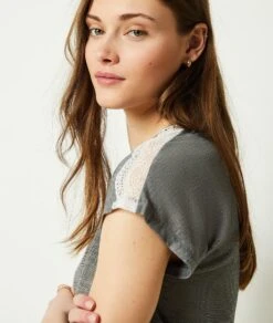 Top Mit Kurzen Ärmeln GRAU