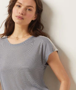 Top Mit Kurzen Ärmeln MARINEBLAU