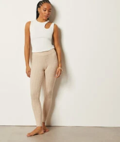 Leggings Mit Zopfmuster BEIGE 11 Leggings Mit Zopfmuster BEIGE -Damen mode Geschaft 653057483 c