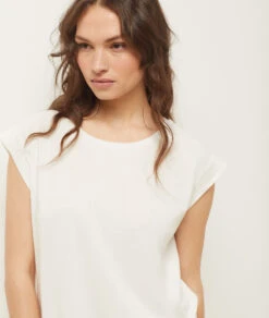 Top Mit Kurzen Ärmeln WEISS -Damen mode Geschaft 653138601 b