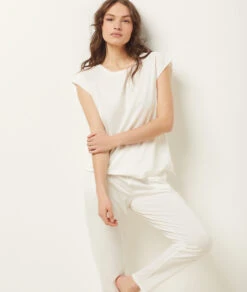 Top Mit Kurzen Ärmeln WEISS -Damen mode Geschaft 653138601 c