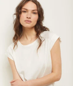 Top Mit Kurzen Ärmeln WEISS