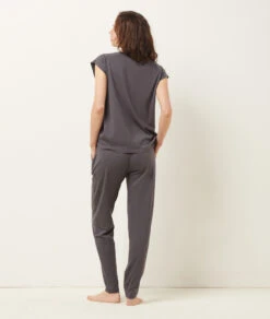 Top Mit Kurzen Ärmeln ANTHRAZIT -Damen mode Geschaft 653138604 6