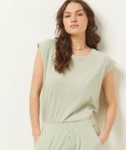 T-Shirt Mit Kurzen Ärmeln GRÜN -Damen mode Geschaft 653138646 b