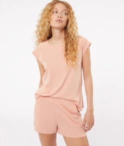 Top Mit Kurzen Ärmeln ORANGE -Damen mode Geschaft 653138663 c