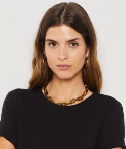 T-Shirt Mit Kurzen Ärmeln Und Rundem Ausschnitt SCHWARZ 10 T-Shirt Mit Kurzen Ärmeln Und Rundem Ausschnitt SCHWARZ -Damen mode Geschaft 653577905 b