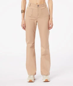 Hose Mit Weitem Schnitt Aus Baumwollmischgewebe BEIGE -Damen mode Geschaft 653655283 c