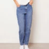 Jeans Im Mom-Schnitt, Hohe Taille, 100 % Baumwolle BLAU
