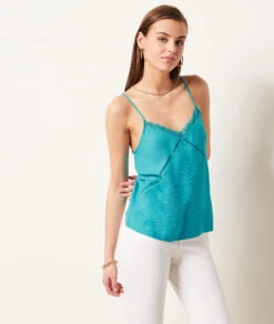 Caraco Mit Spitze Am Ausschnitt TÜRKIS 11 Caraco Mit Spitze Am Ausschnitt TÜRKIS -Damen mode Geschaft 653747430 c