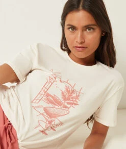 Top Mit Kurzen Ärmeln Und Print KORALLE -Damen mode Geschaft 653769062 b