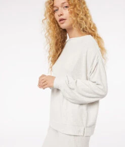 Sweatshirt Mit Langen Ärmeln GRAU -Damen mode Geschaft 653771402 c