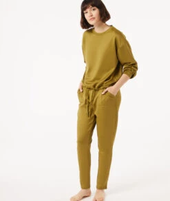 Top Mit Langen Ärmeln, In Der Taille Gerafft ANIS ABSINTH 9 Top Mit Langen Ärmeln, In Der Taille Gerafft ANIS ABSINTH -Damen mode Geschaft 653771541 6