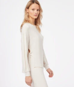 Top Mit Langen Ärmeln BEIGE