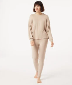 Top Mit Langen Ärmeln TAUPE -Damen mode Geschaft 653780484 6
