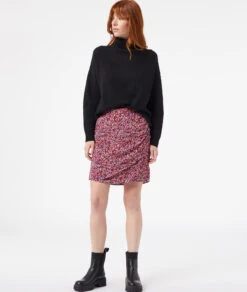 Wickelrock Mit Blumenmuster ROSA -Damen mode Geschaft 653801368 c