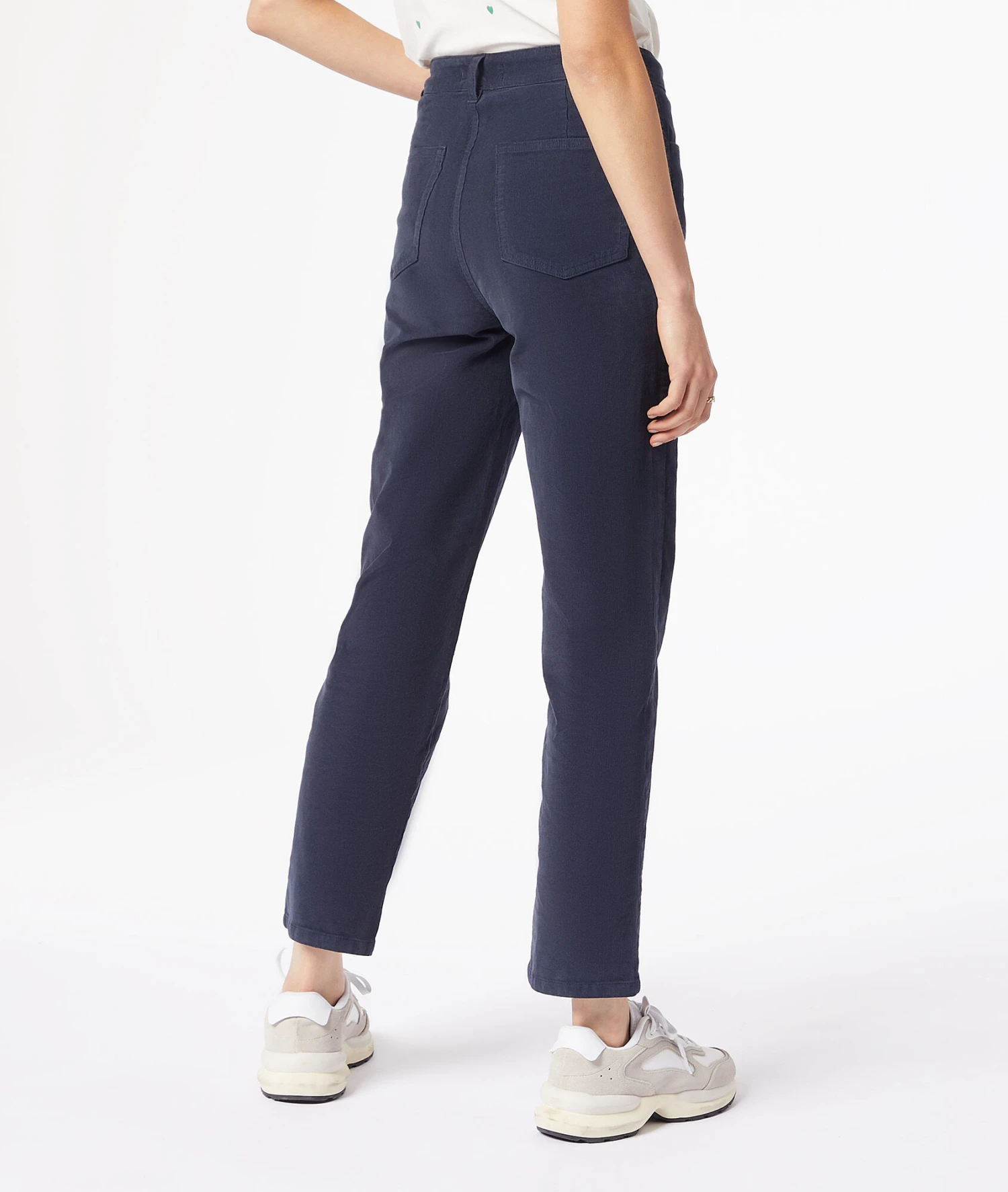 Gerade Geschnittene Hose, Gerippt MARINEBLAU 4 Gerade Geschnittene Hose, Gerippt MARINEBLAU – Bild 2