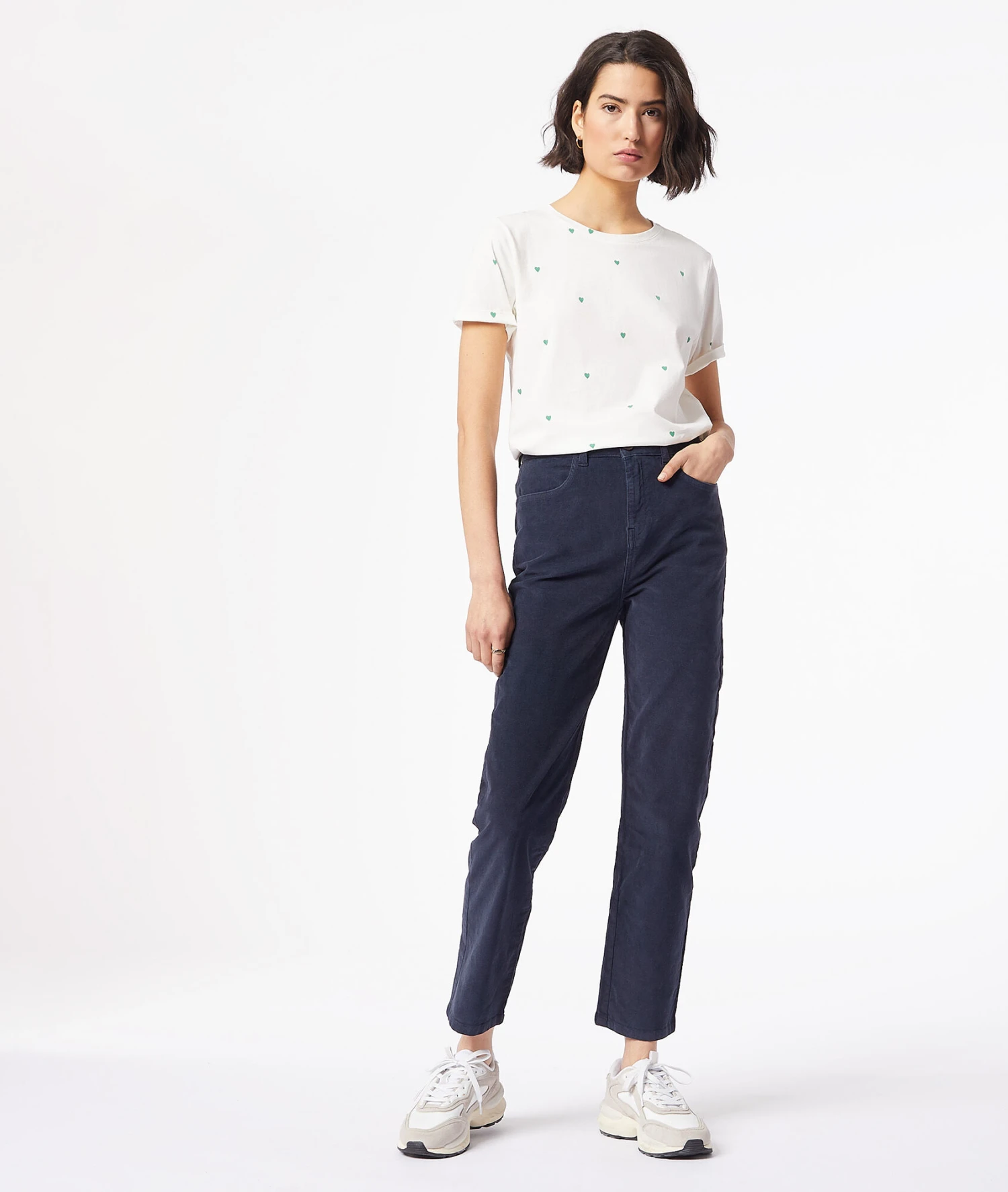 Gerade Geschnittene Hose, Gerippt MARINEBLAU 3 Gerade Geschnittene Hose, Gerippt MARINEBLAU