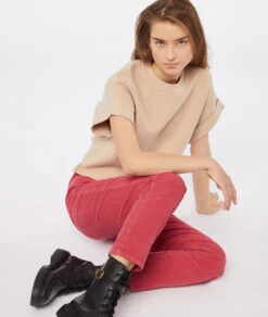 Gerade Geschnittene Hose GRANATROT -Damen mode Geschaft 653805375 6