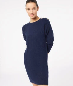 Agatha Pulloverkleid Mit Zopfmuster MARINEBLAU