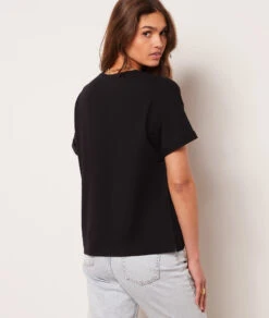 Top Mit Kurzen Ärmeln, Durchbrochen, „love“ SCHWARZ 8 Top Mit Kurzen Ärmeln, Durchbrochen, „love“ SCHWARZ -Damen mode Geschaft 653823305 a