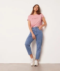 Top Mit Kurzen Ärmeln, Durchbrochen, „iconic“ ROSA 11 Top Mit Kurzen Ärmeln, Durchbrochen, „iconic“ ROSA -Damen mode Geschaft 653823370 c