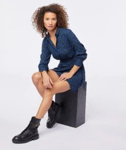 Wickelkleid Mit Print MARINEBLAU -Damen mode Geschaft 653839637 6