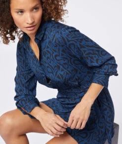 Wickelkleid Mit Print MARINEBLAU -Damen mode Geschaft 653839637 c