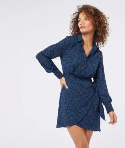 Wickelkleid Mit Print MARINEBLAU