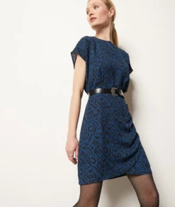 Kleid Mit Print Und Freiem Rücken MARINEBLAU 9 Kleid Mit Print Und Freiem Rücken MARINEBLAU -Damen mode Geschaft 653840437 6