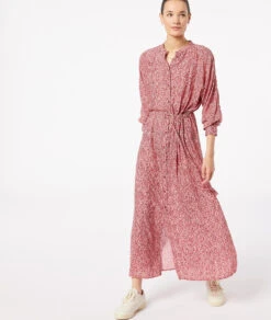 Langes Kleid Mit Schimmernden Details ZIEGEL