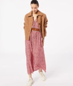 Langes Kleid Mit Schimmernden Details ZIEGEL -Damen mode Geschaft 653873869 x