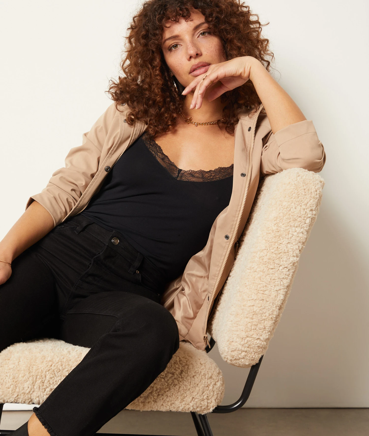 Caraco Mit Spitze Am Ausschnitt SCHWARZ 7 Caraco Mit Spitze Am Ausschnitt SCHWARZ – Bild 5