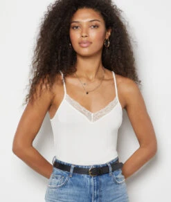 Caraco Mit Spitze Am Ausschnitt ECRU