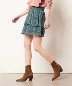 Fließender Rock Mit Print GRÜN 11 Fließender Rock Mit Print GRÜN -Damen mode Geschaft 653891333 c