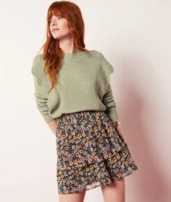 Kurzer Rock Mit Print MEHRFARBIG -Damen mode Geschaft 653891390 b