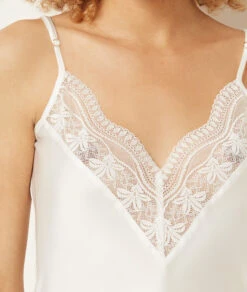 Caraco Mit Spitze Am Ausschnitt WEIß -Damen mode Geschaft 653893501 b