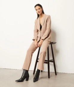 Gerade Geschnittene Hose BEIGE -Damen mode Geschaft 653895983 6