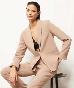 Gerade Geschnittene Hose BEIGE -Damen mode Geschaft 653895983 c