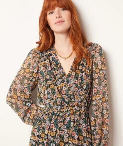 Langes Kleid Mit Print MEHRFARBIG -Damen mode Geschaft 653897790 c