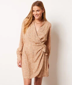 Wickelkleid Mit Print OCKER -Damen mode Geschaft 653899255 6