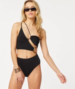 Asymmetrischer Badeanzug SCHWARZ