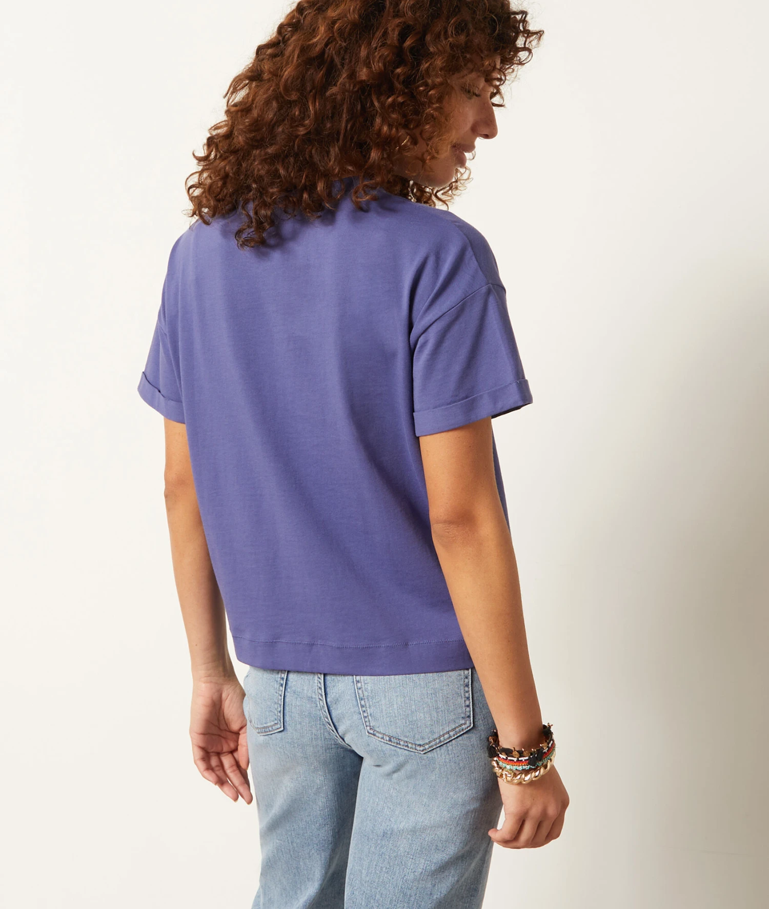 T-Shirt Mit Kurzen Ärmeln, 100 % Baumwolle PFLAUME 4 T-Shirt Mit Kurzen Ärmeln, 100 % Baumwolle PFLAUME – Bild 2