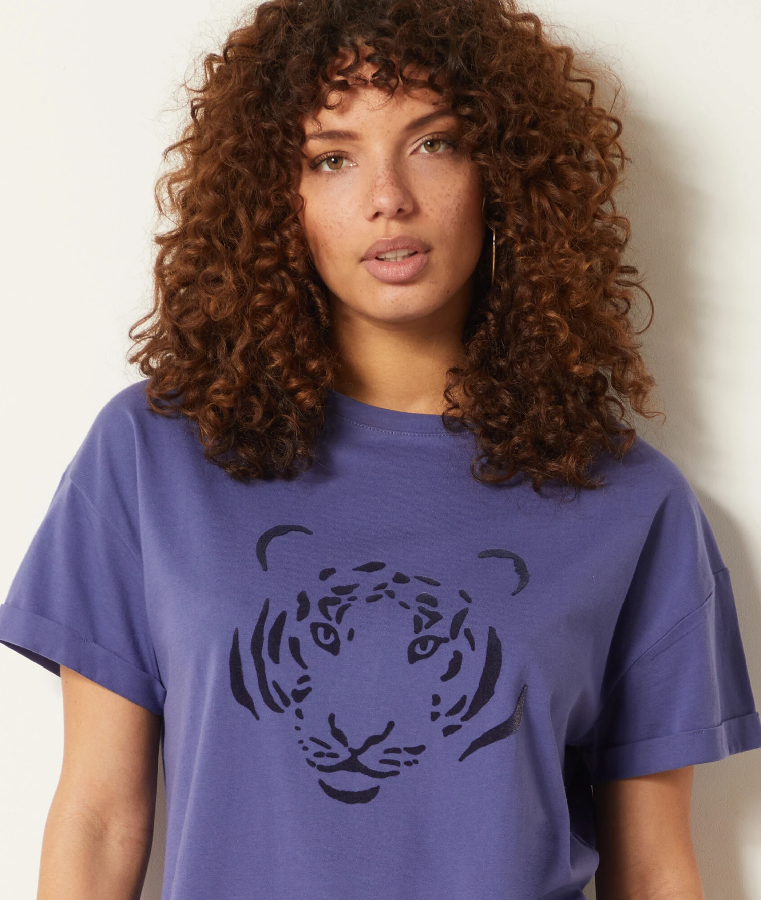 T-Shirt Mit Kurzen Ärmeln, 100 % Baumwolle PFLAUME 6 T-Shirt Mit Kurzen Ärmeln, 100 % Baumwolle PFLAUME – Bild 4