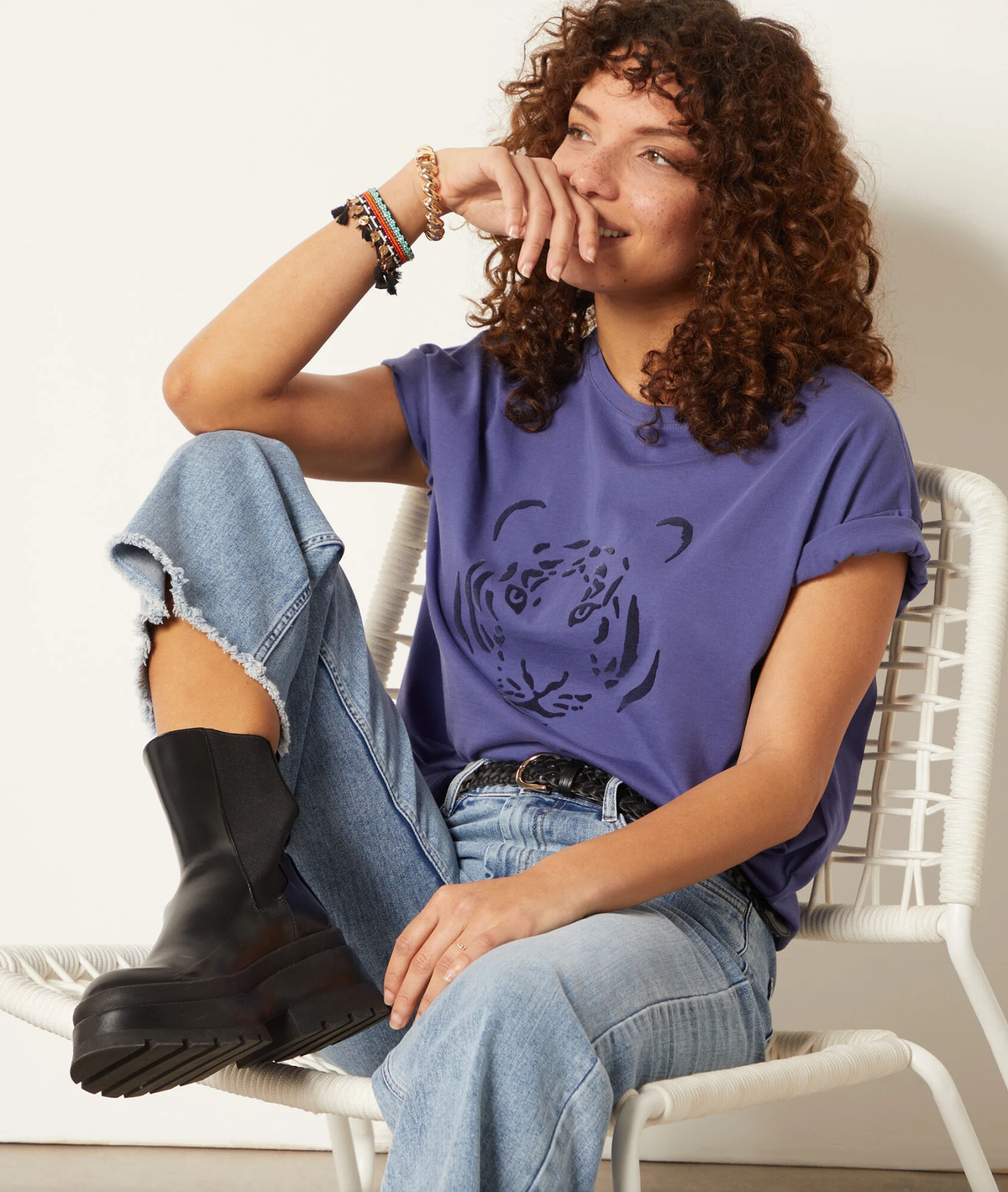 T-Shirt Mit Kurzen Ärmeln, 100 % Baumwolle PFLAUME 3 T-Shirt Mit Kurzen Ärmeln, 100 % Baumwolle PFLAUME