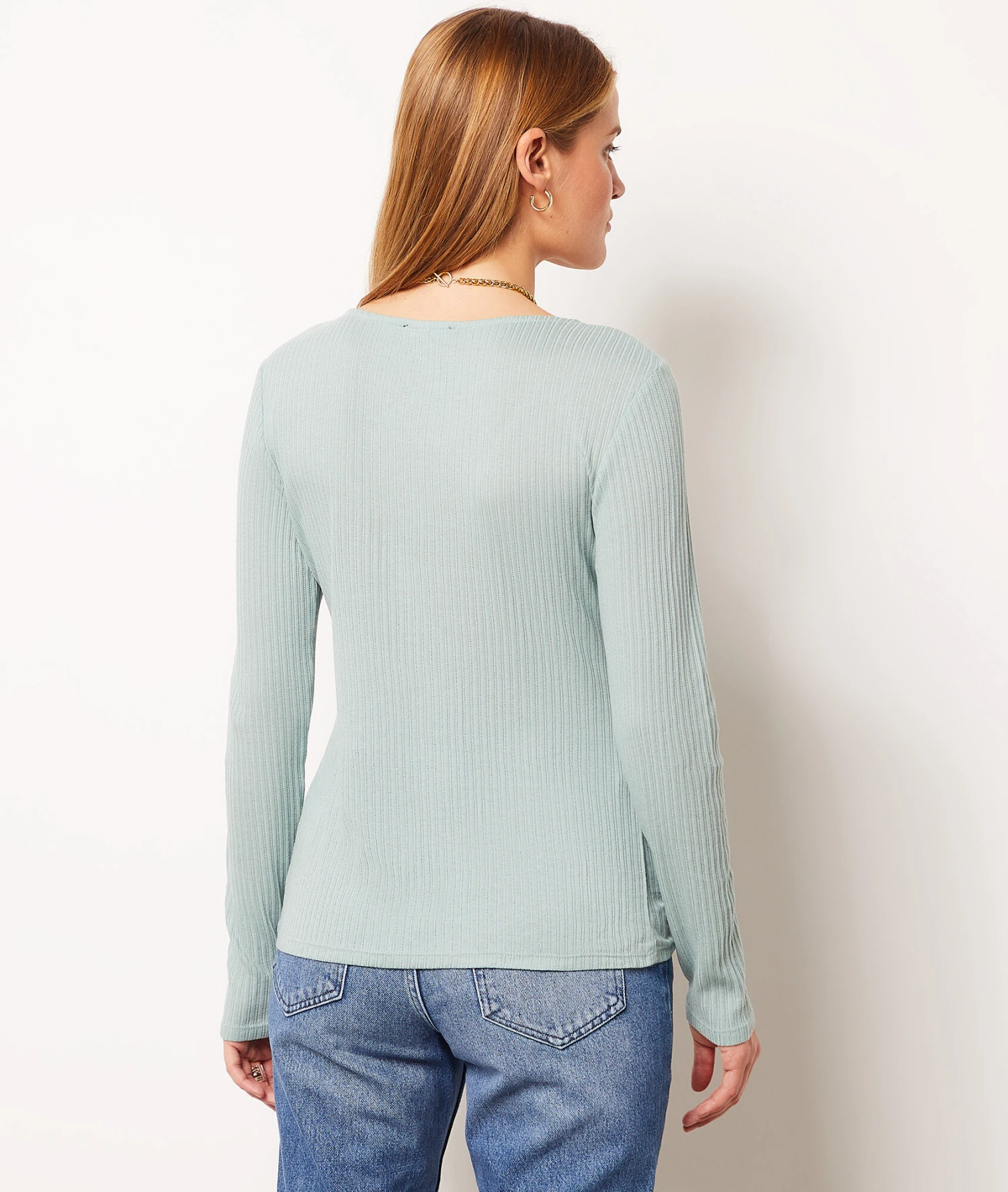 T-Shirt Mit Langen Ärmeln SELADONGRÜN 4 T-Shirt Mit Langen Ärmeln SELADONGRÜN – Bild 2