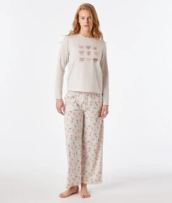 Langärmliges T-Shirt Mit Print BEIGE -Damen mode Geschaft 653934883 6