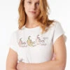 T-Shirt Mit Kurzen Ärmeln Und Print, 100 % Bio-Baumwolle ECRU -Damen mode Geschaft 653936980 x